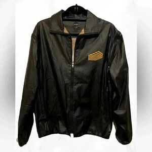 Bustle blck street cotton linen zippered long sleeve casual lightweight jacket M